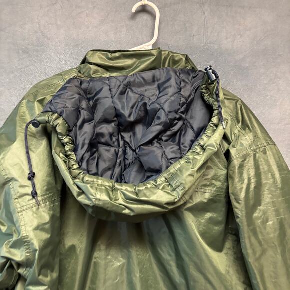 Mossi Racing Parka Jacket Hooded Quilted Shiny Full Zip Winter Athletic Perform - Picture 12 of 15